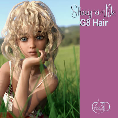 Shag-a-Do Hair for Daz Studio Genesis 8 and 8.1 Female