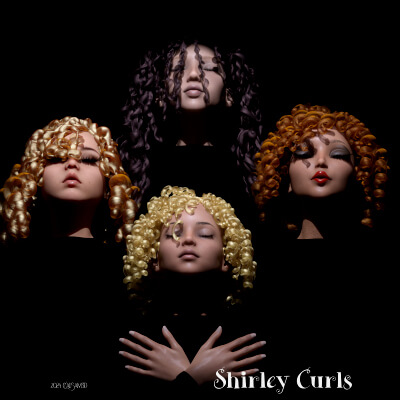 Shirley Curls dForce Curly Hair for Genesis 8 Female by Causam3D