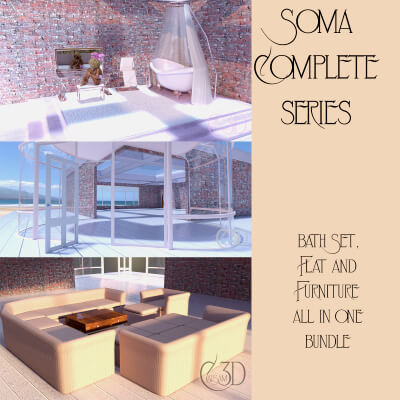 Soma Complete Series Bundle - Flat - Furniture - Bath by Causam3D