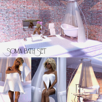 Soma Flat Module 3 - Bath Set for DAZ Studio