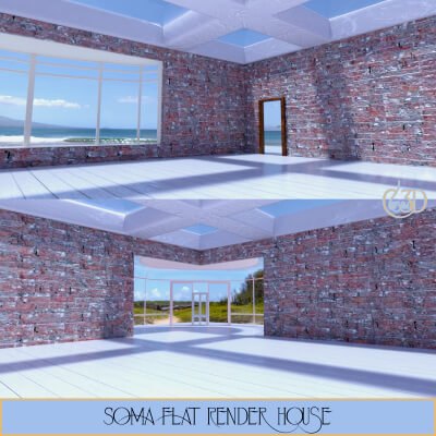 Soma Flat Module 1 - Render House for DAZ Studio by Causam3D