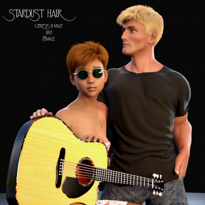 Stardust Hair for Genesis 8 Male and Genesis 8 Female