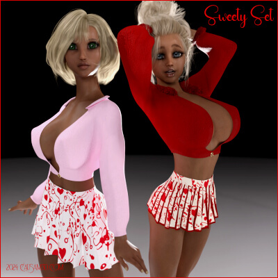 Sweety Set Valentine Outfit for Genesis 8 Female by Causam3D
