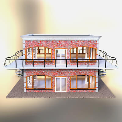 Two Story Garden Apartments For Daz Studio