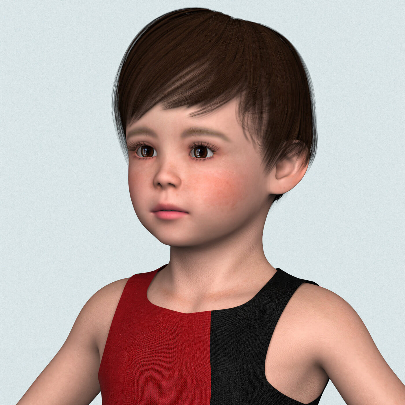 Cute Little Girl - 3D Model by cganimalworld
