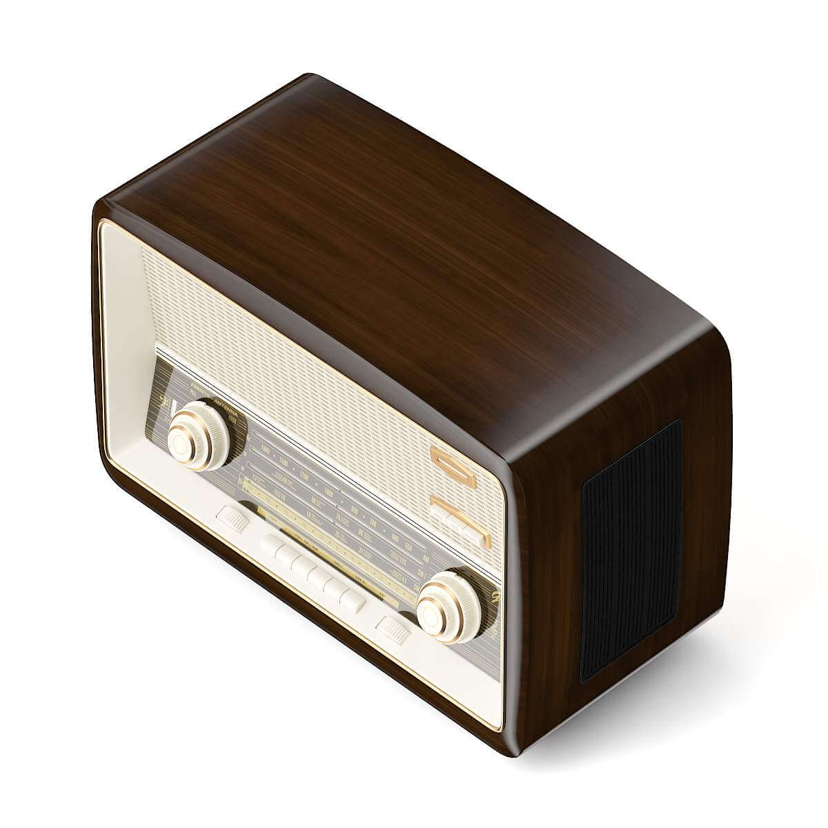 Antique Radio 3D Model by cgaxis