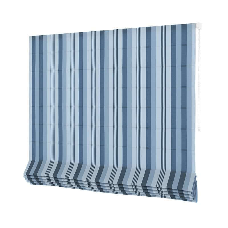 Blue Striped Roman Blinds 3D Model by cgaxis