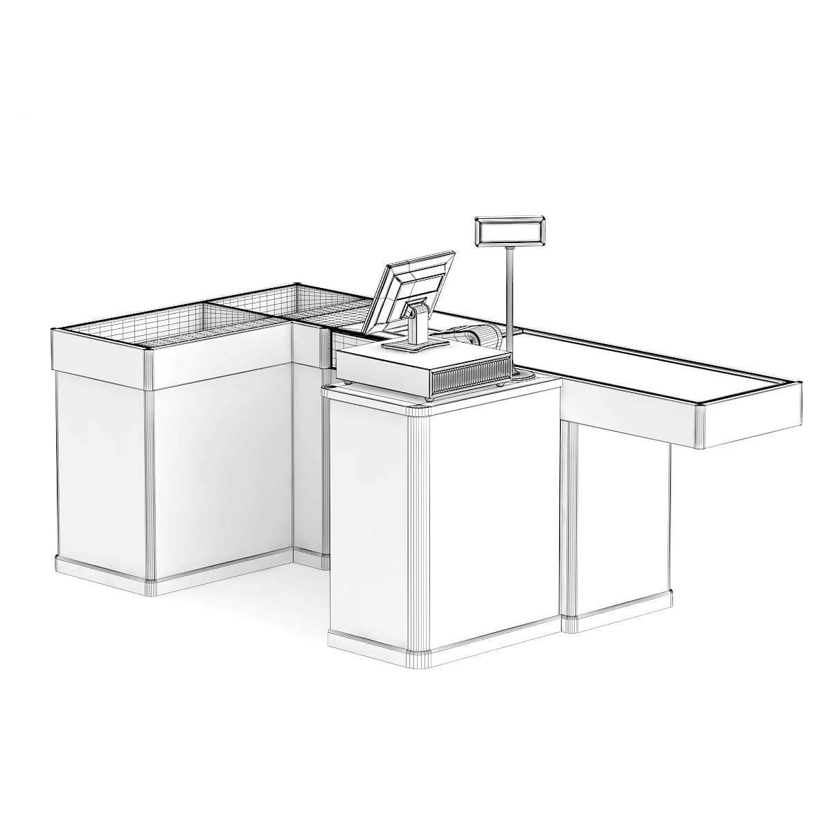 Cashier Desk 3D Model by cgaxis