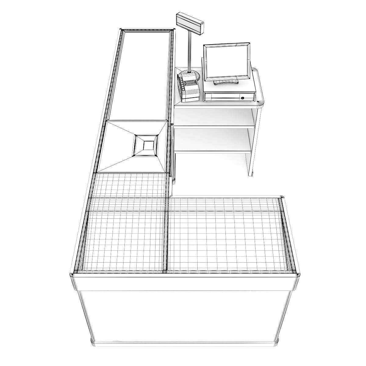 Cashier Desk 3D Model by cgaxis