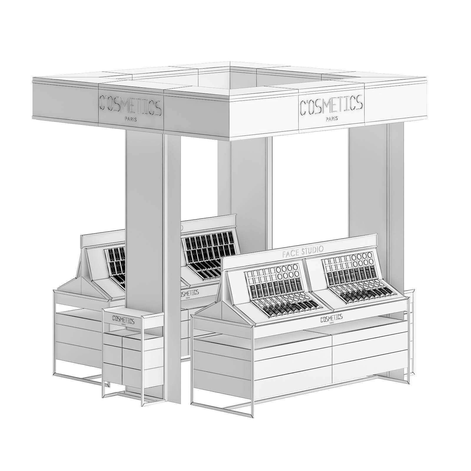 Cosmetics Stand 3D Model by cgaxis