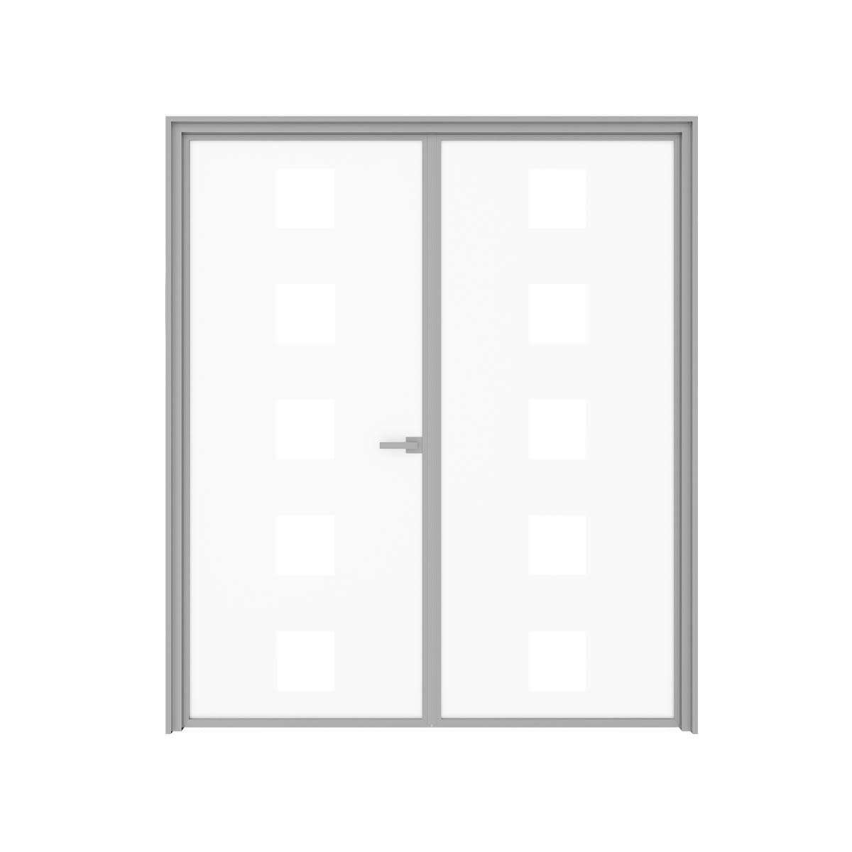 Double Glass Door 3D Model by cgaxis