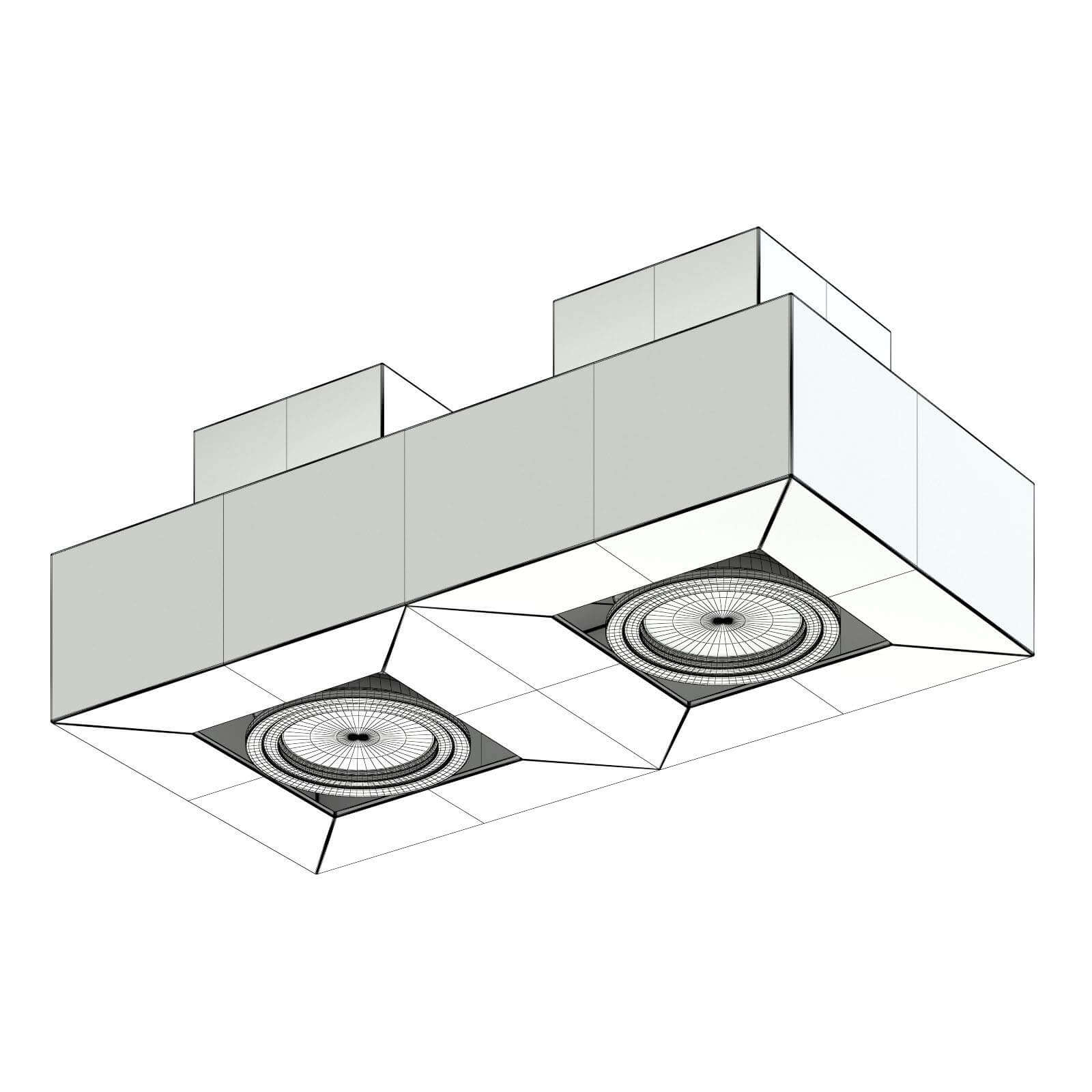 Double Rectangular Halogen Light - 3D Model by cgaxis