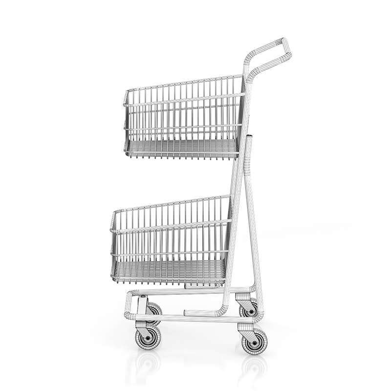 Double Shopping Cart 3D Model by cgaxis