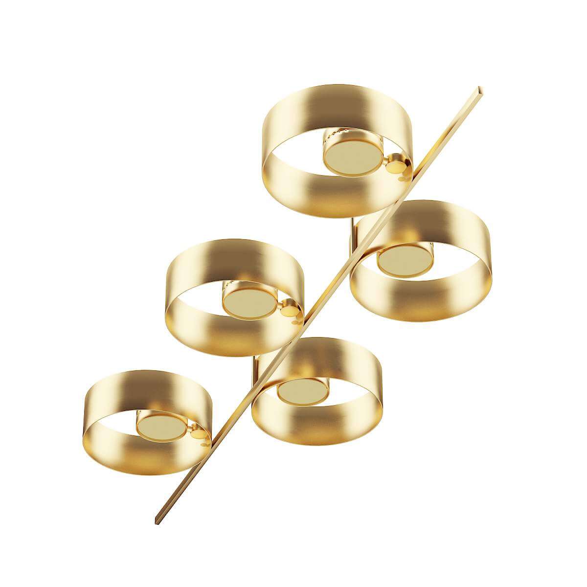 Golden Metal Ceiling Lamp 3D Model by cgaxis