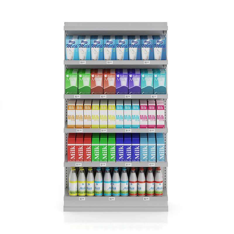 Market Shelf Milk 3D Model by cgaxis