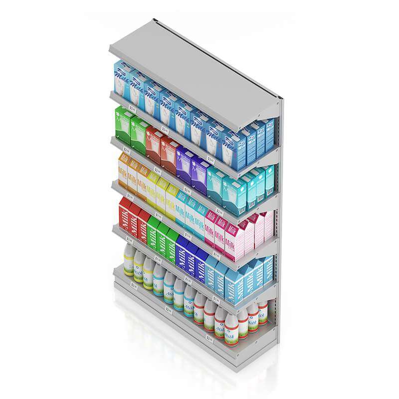Market Shelf Milk 3D Model by cgaxis