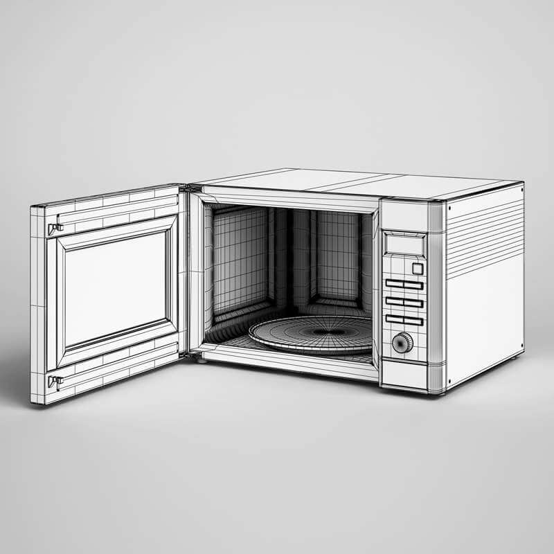 Microwave 11 - 3D Model by cgaxis
