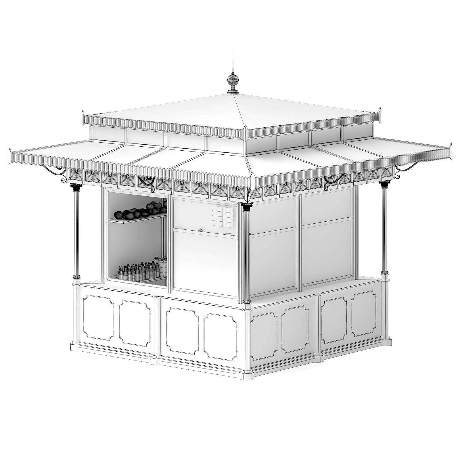 Standard Kiosk 3D Model by cgaxis