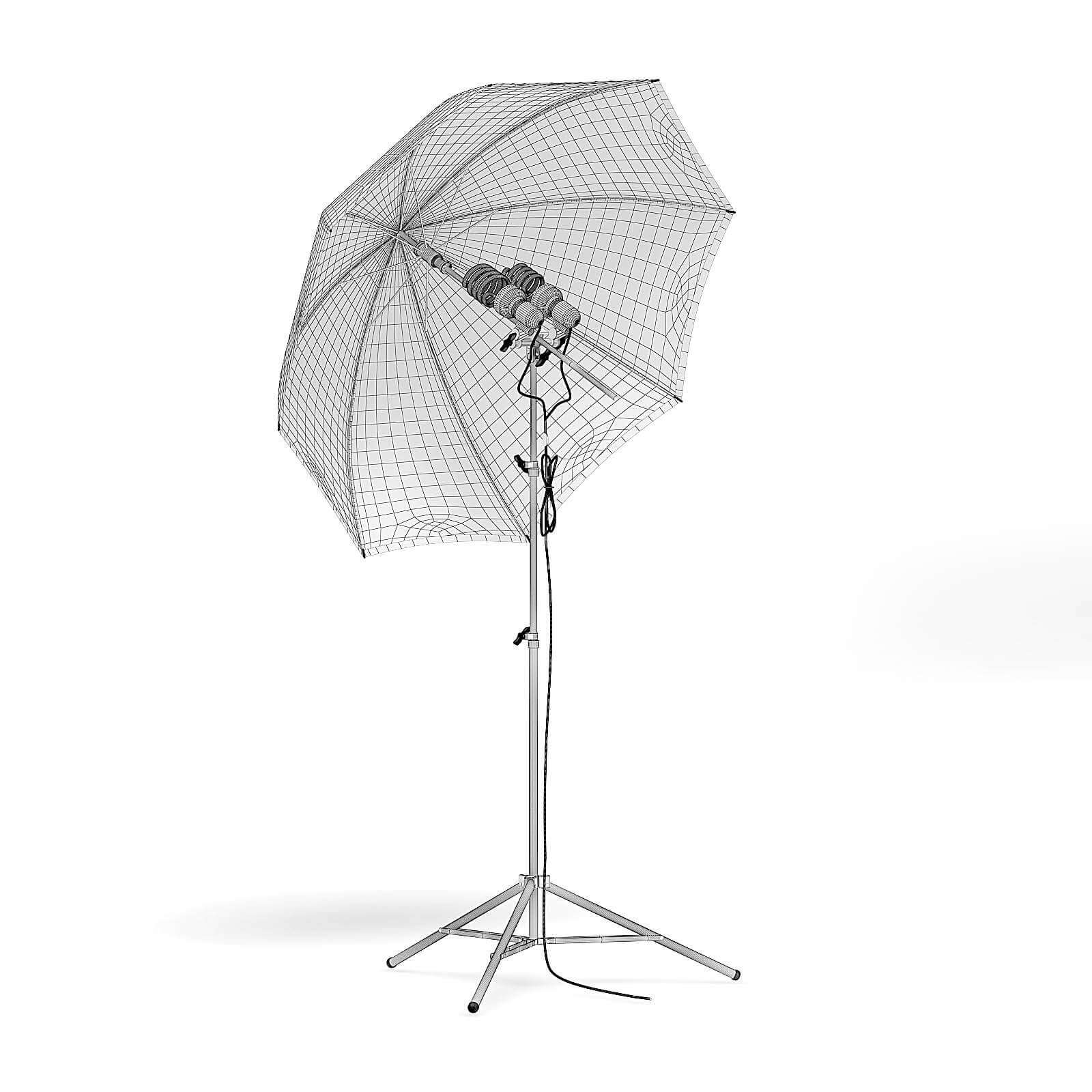 Umbrella Studio Light 3D Model by cgaxis