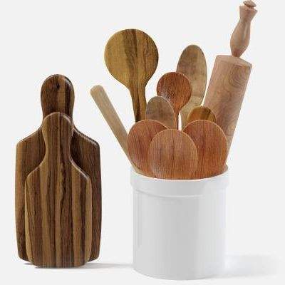 Wooden Kitchen Utensils - 3D Model by cgaxis