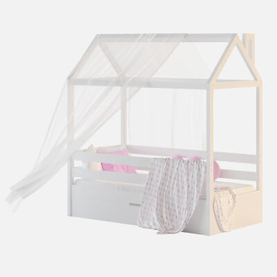 Childrens Bed House Brunet - Solid Beech 02