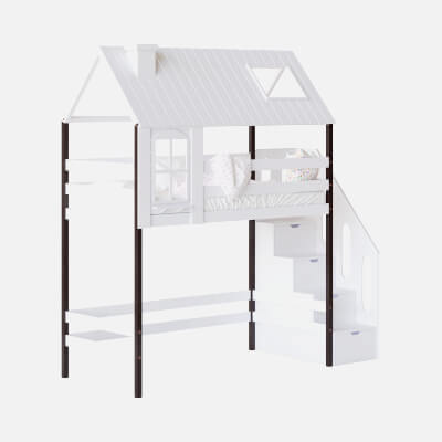 Childrens Bed Loft House Nordkapp with Ladder Chest of Draw