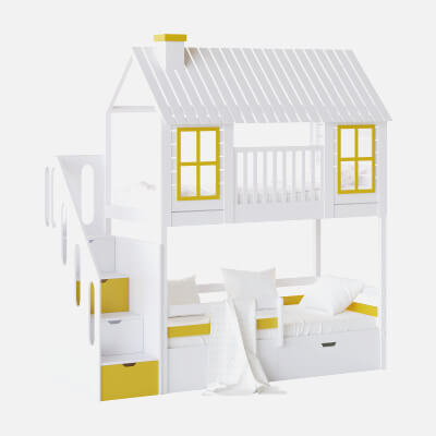 Childrens Bunk Bed Tora - Solid Beech