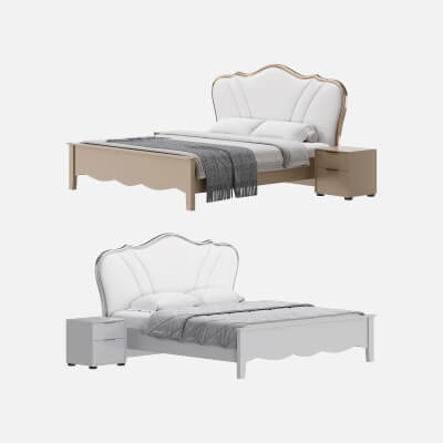 Faux Leather Upholstered Headboard Bed