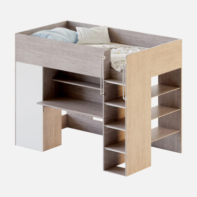 Horizon King Single Loft Bed with Shelves