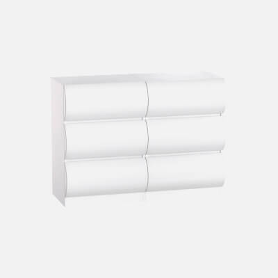 Humply Modern White Leather 6-Drawer Dresser