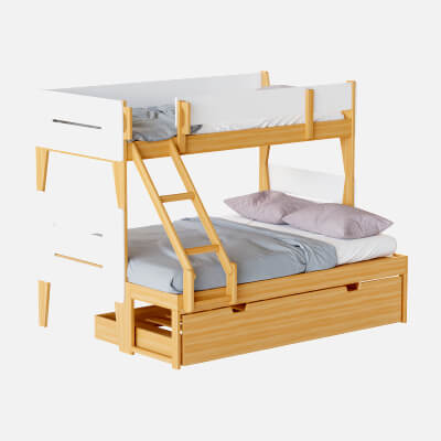 Irvine Single-over-Double Rubberwood Bunk Bed