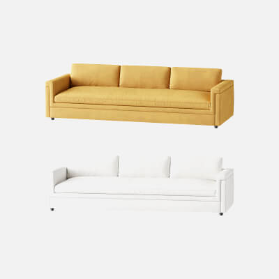 Ivory Performance Velvet Sofa