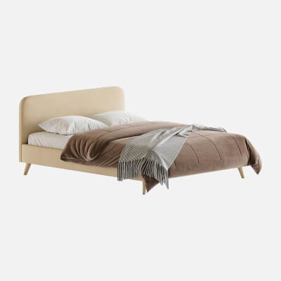 Lightsey 160 Bed &ndash Modern Upholstered Double Bed with