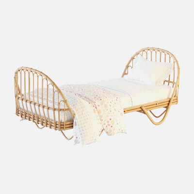 Malu Vintage Rattan Bed