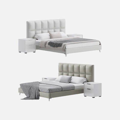 Modern Bed Upholstered Headboard Standard Bed I