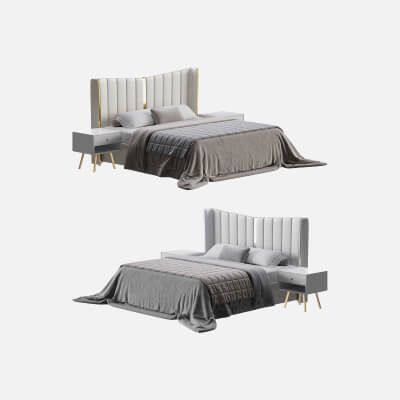 Modern Beige King Size Bed
