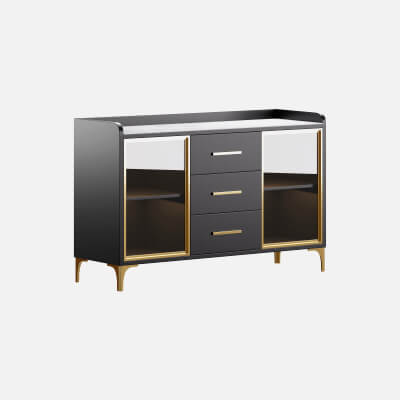 Modern Glass Door Wood Sideboard 3