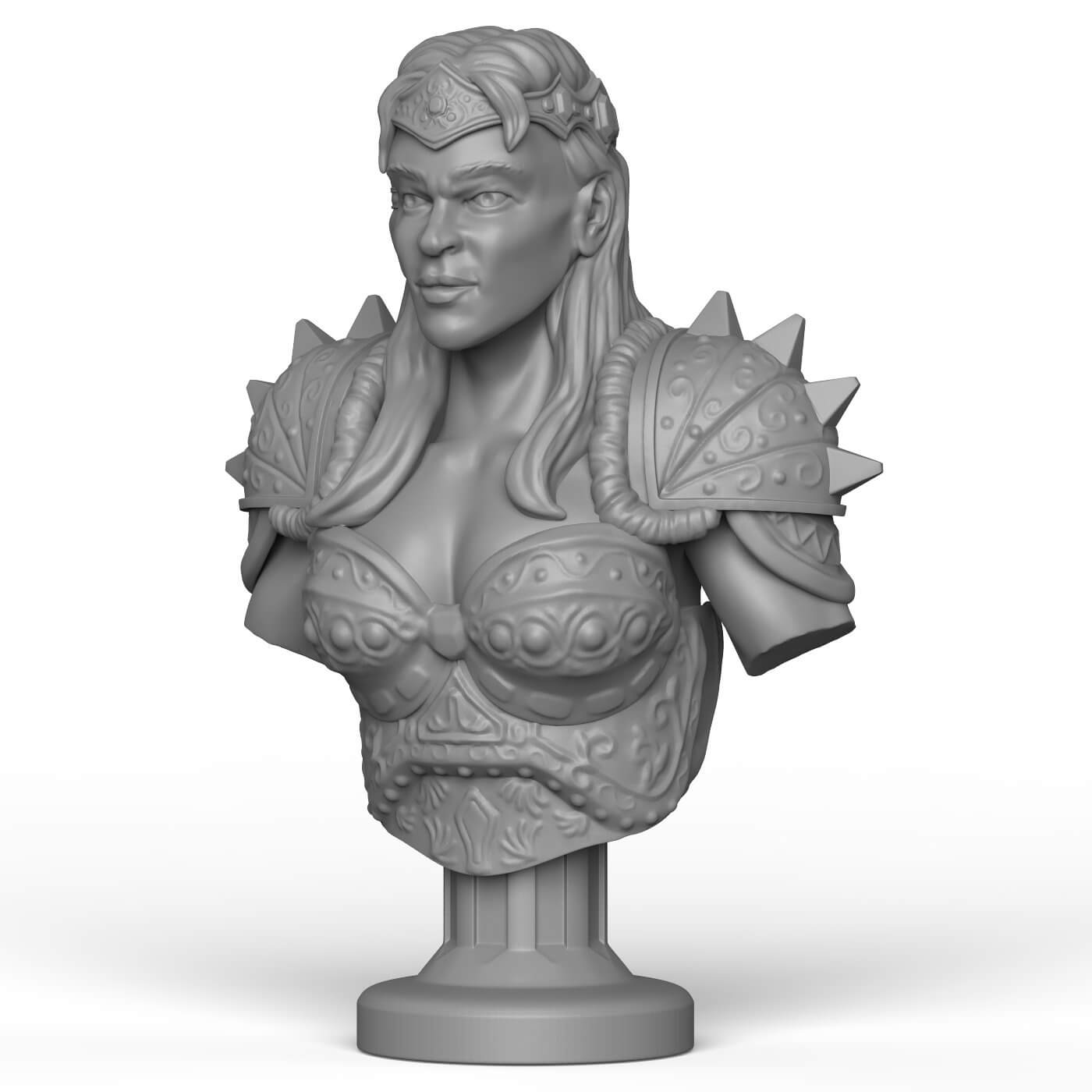 Female Warrior Statue 3D Model by CGHub