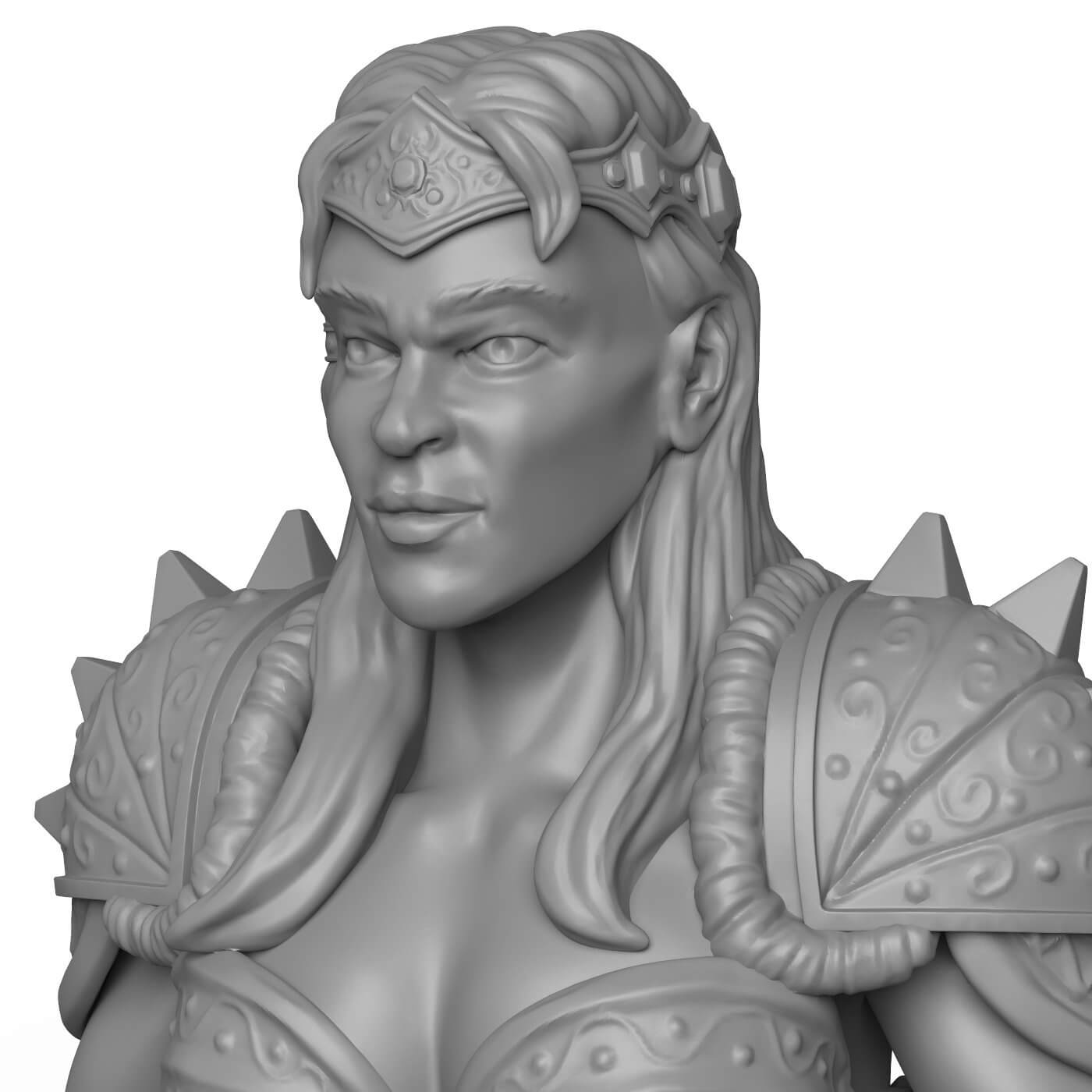 Female Warrior Statue 3D Model by CGHub