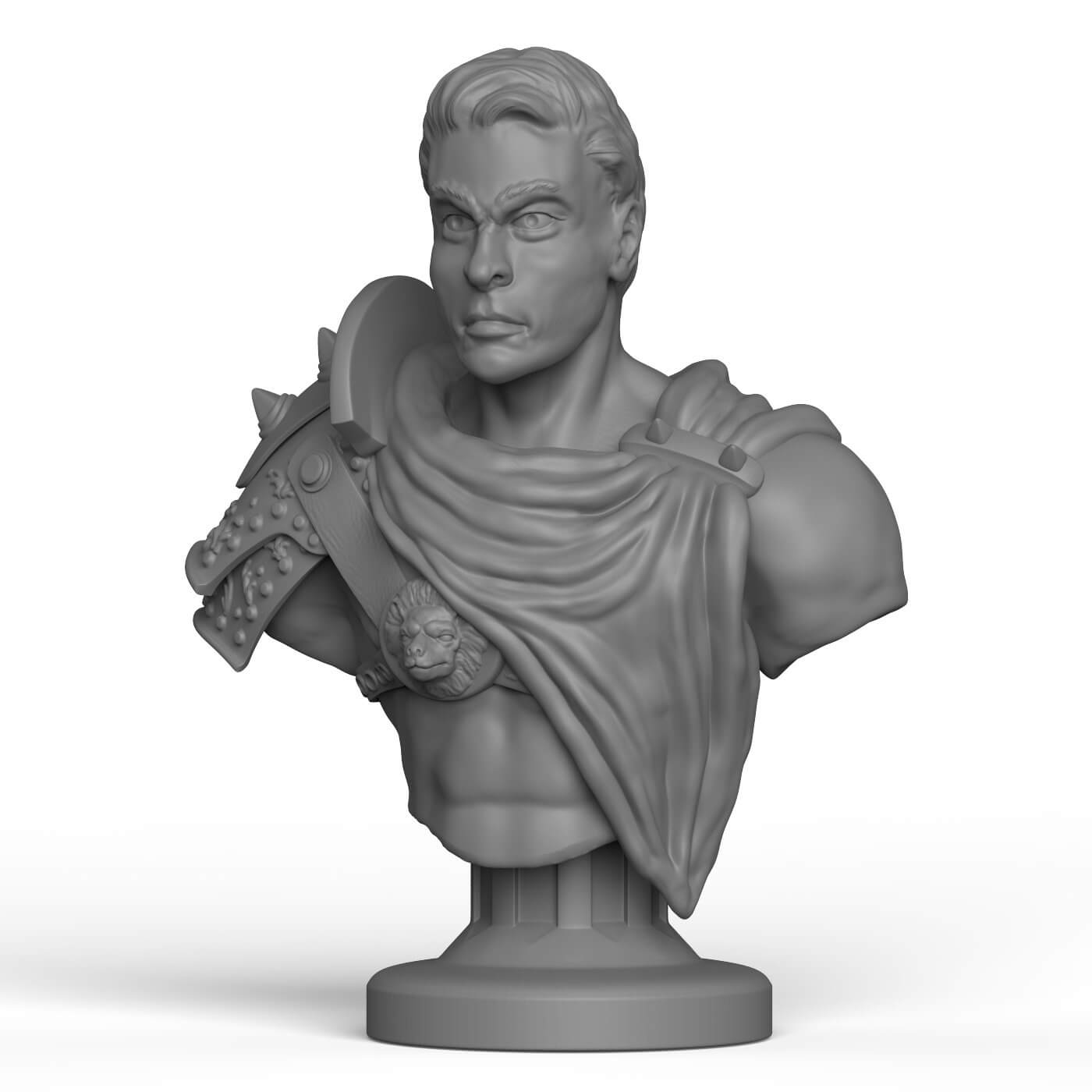 Male Warrior Statue 3D Print Model by CGHub