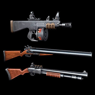 Collection of Stylized Shotguns by CGnewbie