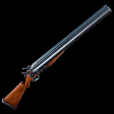 Stylized Double-Barreled Shotgun