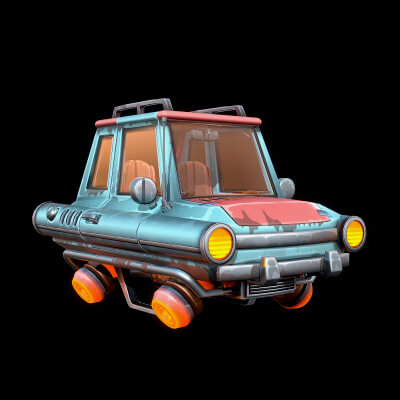 Stylized Retro-Futuristic Car