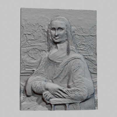 Mona Lisa Relief Sculpture for 3D Printing
