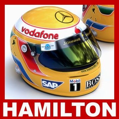 Helmet F1 2007 - 2010 Lewis Hamilton 3D Model by CGShape