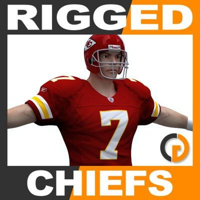 NFL Player Kansas City Chiefs - Rigged 3D Model by CGShape