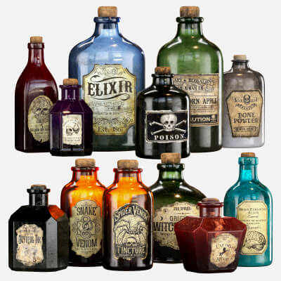 Apothecary Poisons and Potions Jars Set by CGZen