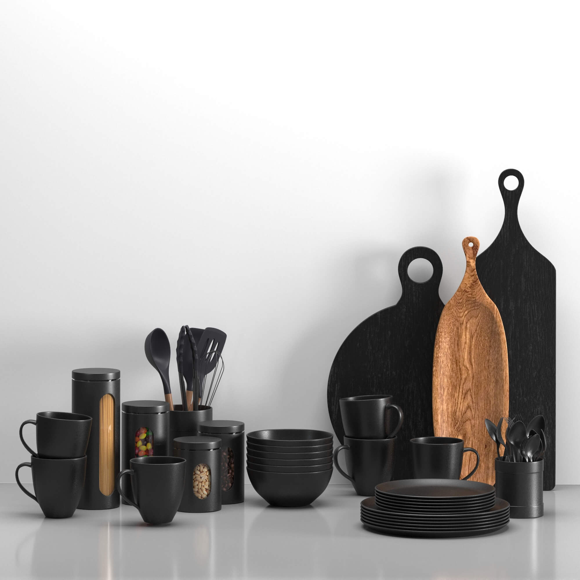 Black Kitchen Accessories 3D Model by CGZen