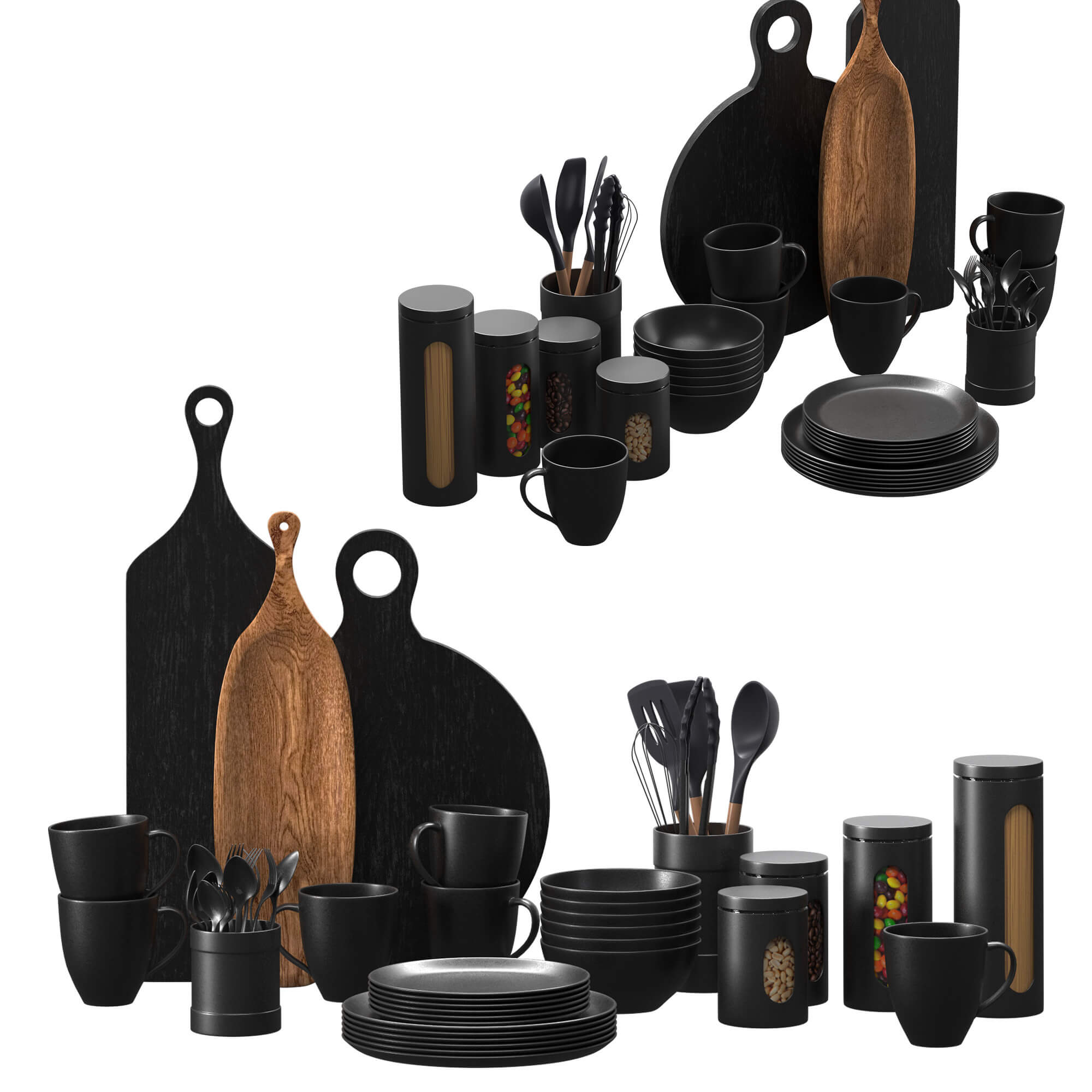 Black Kitchen Accessories 3D Model by CGZen