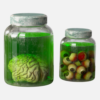 Creepy Specimen Jars &ndash Brain and Eyeballs